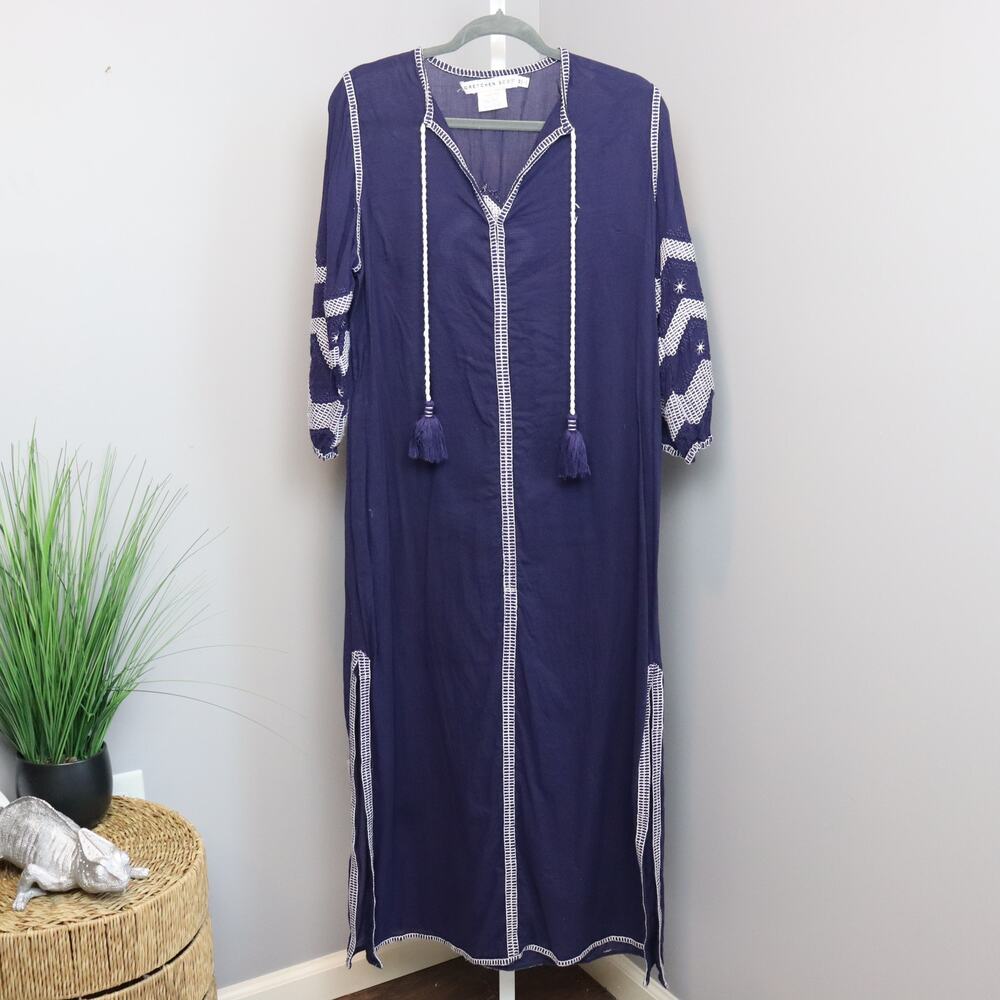 Gretchen Scott‎ Navy Embroidered Tunic Dress M